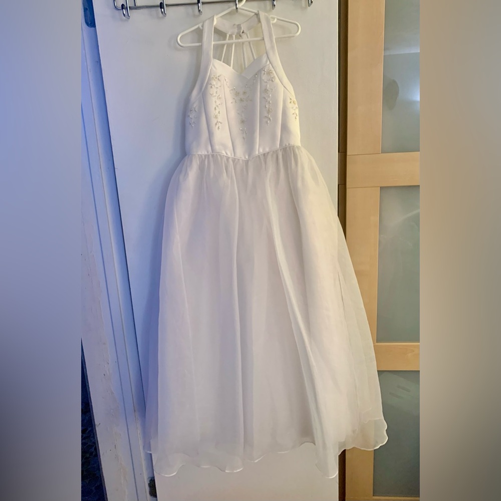 Elegant White Special Occasion Kids Dress,7